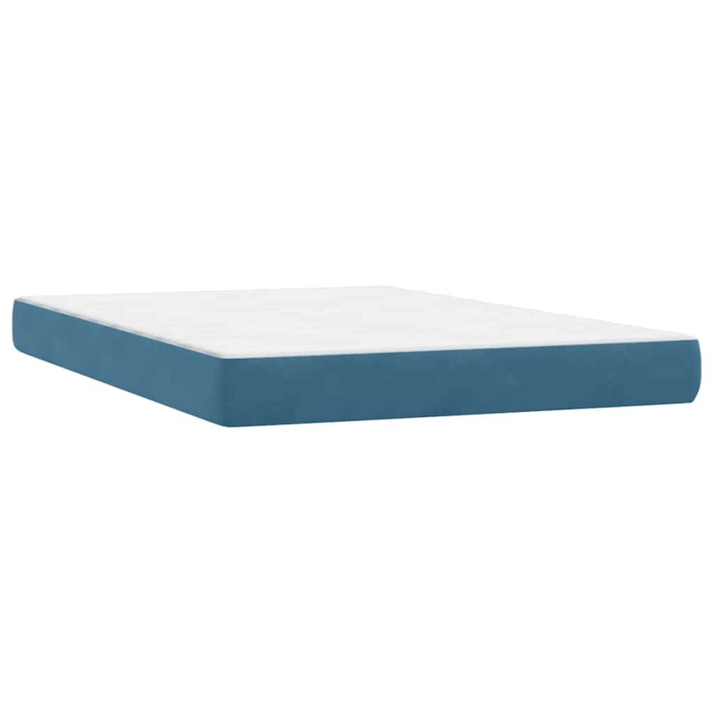 Boxspring met matras fluweel donkerblauw 160x210 cm – afbeelding 6
