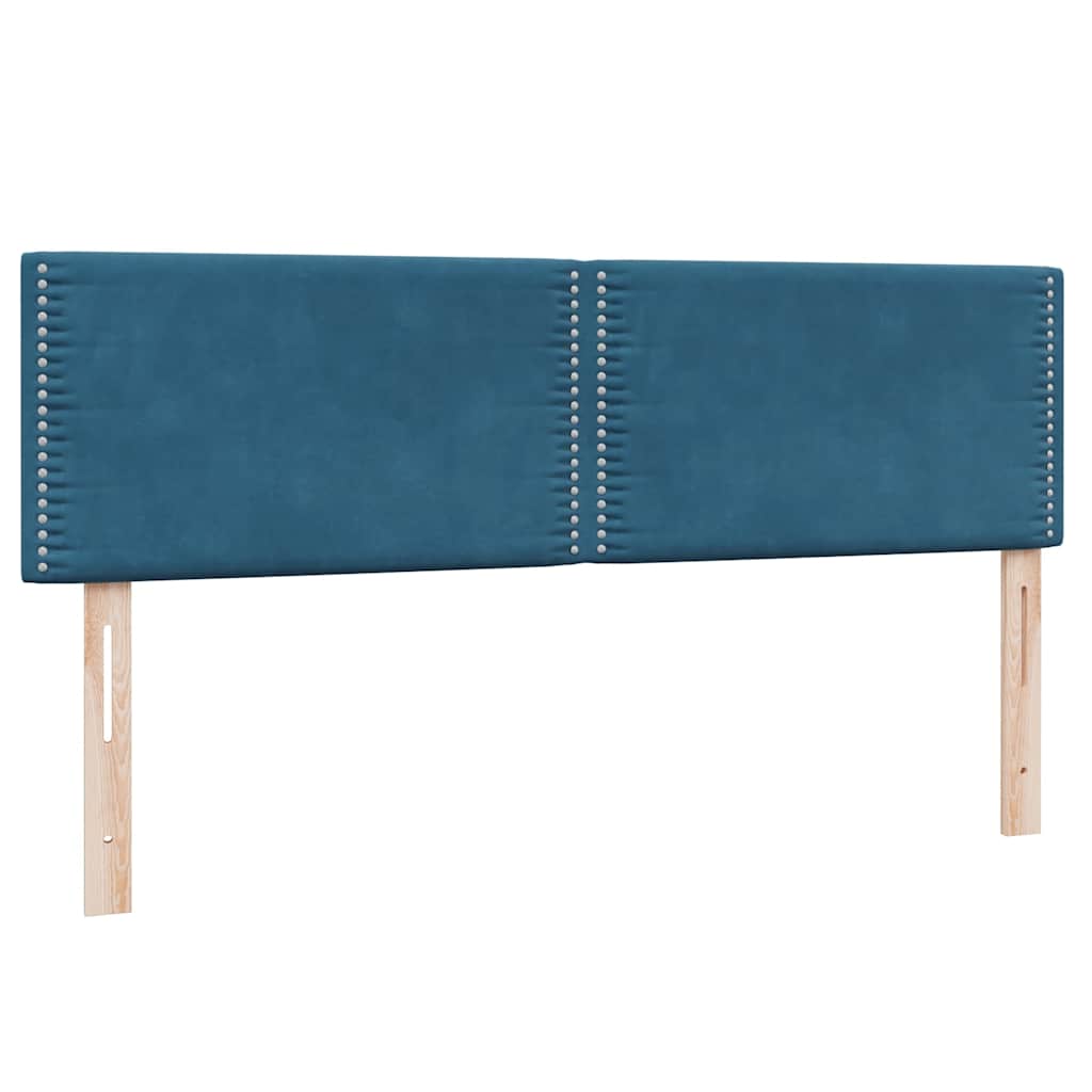 Boxspring met matras fluweel donkerblauw 160x210 cm – afbeelding 7