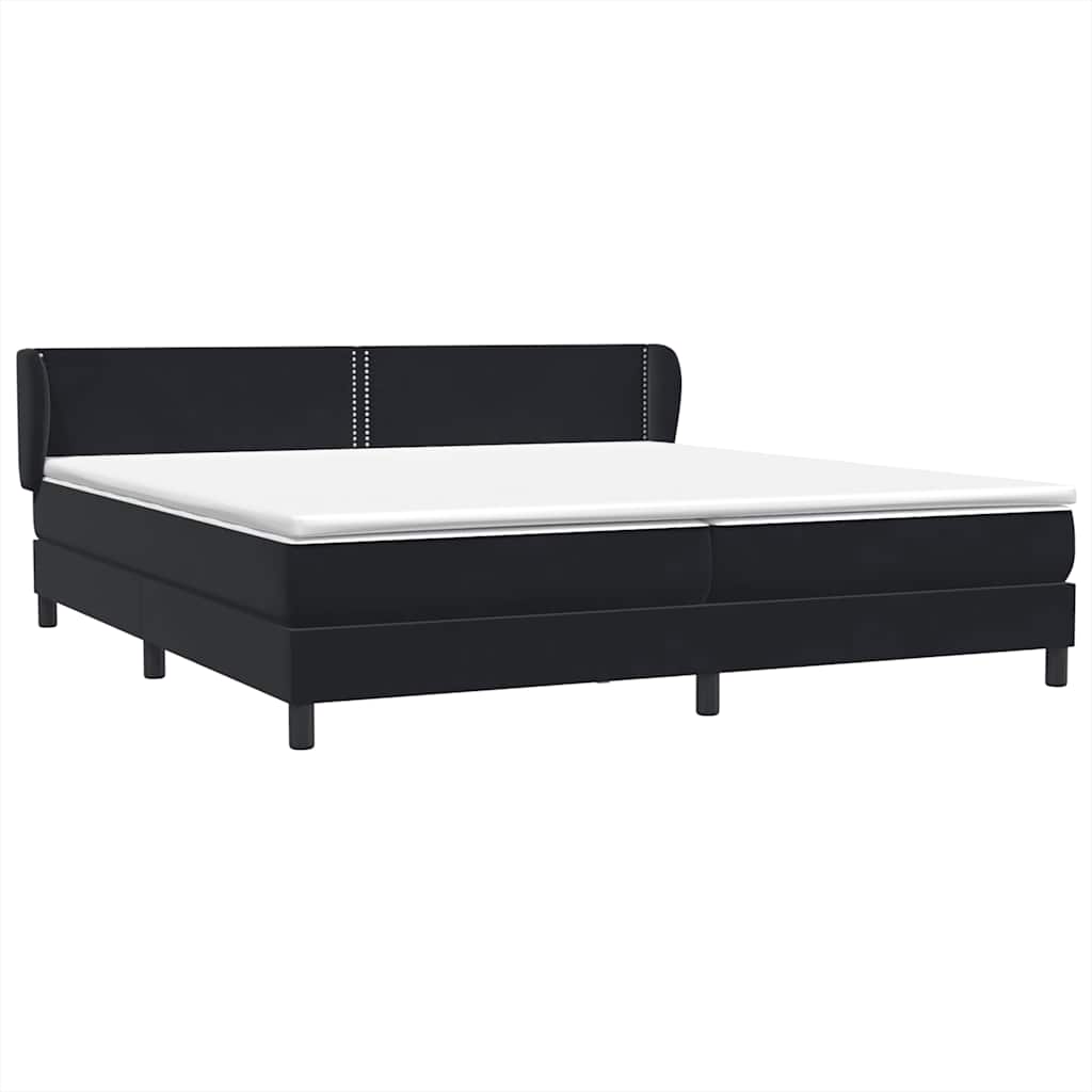 Boxspring met matrassen fluweel zwart 180x210 cm – afbeelding 4