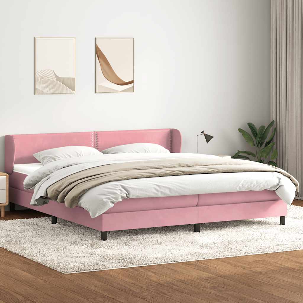 Boxspring met matrassen fluweel roze 180x210 cm – afbeelding 1