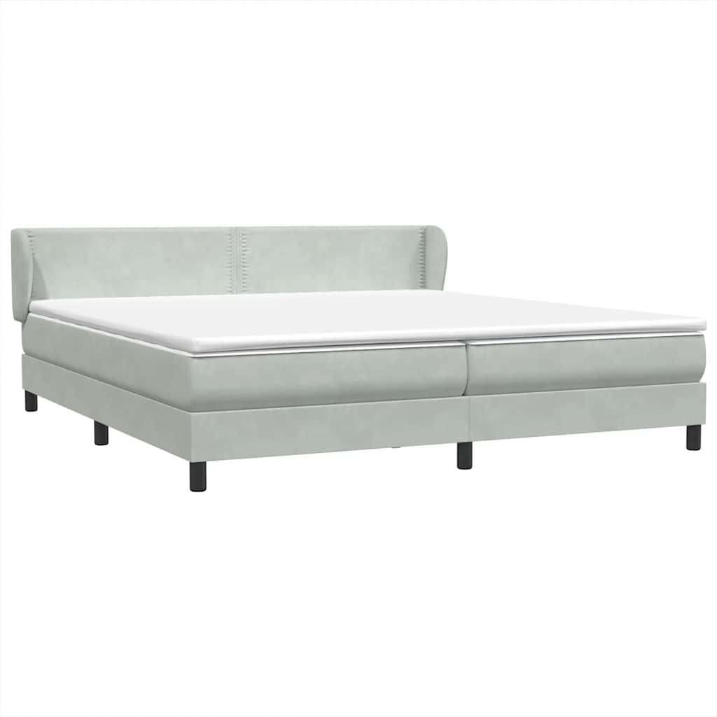 Boxspring met matrassen fluweel lichtgrijs 200x210 cm – afbeelding 4