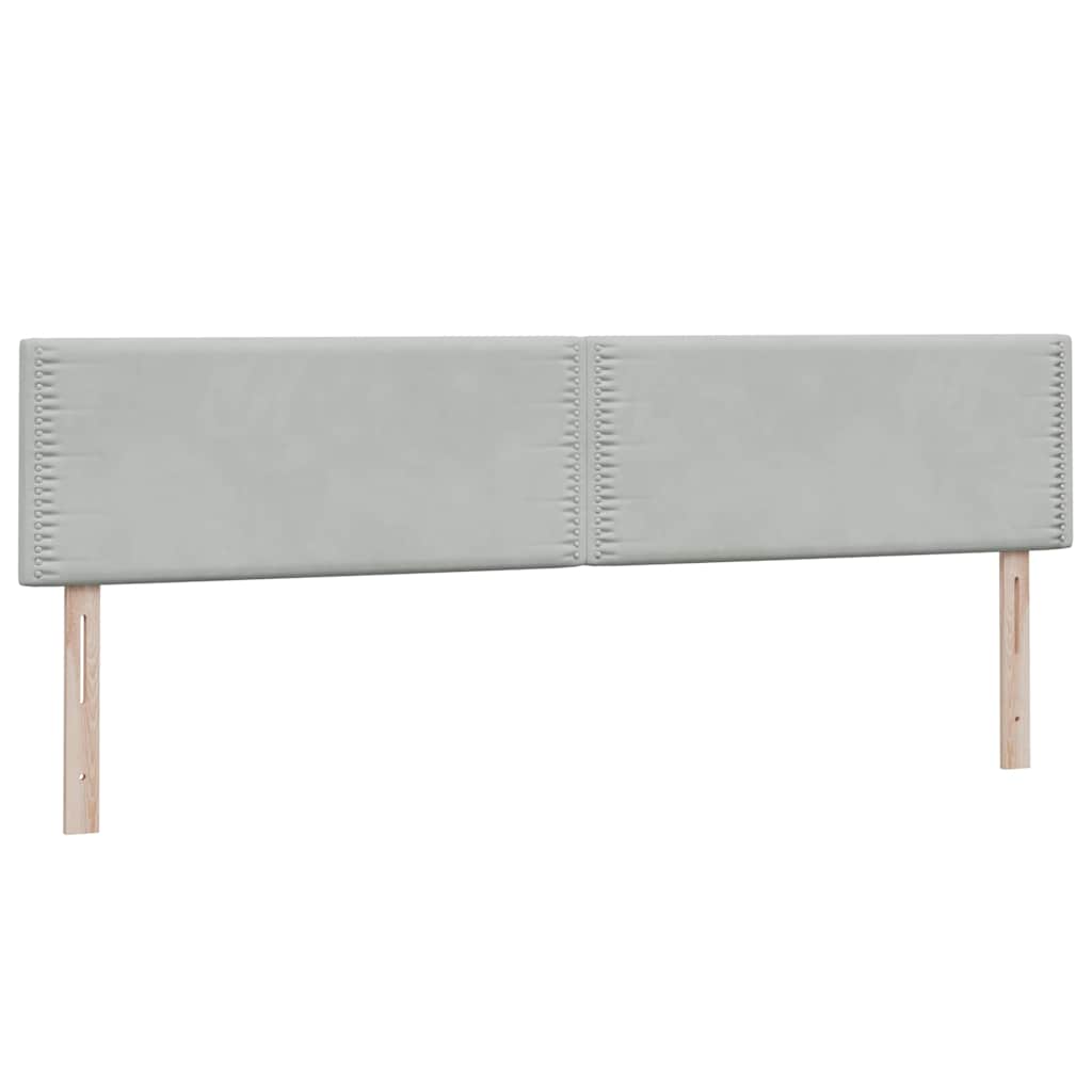 Boxspring met matrassen fluweel lichtgrijs 200x210 cm – afbeelding 7