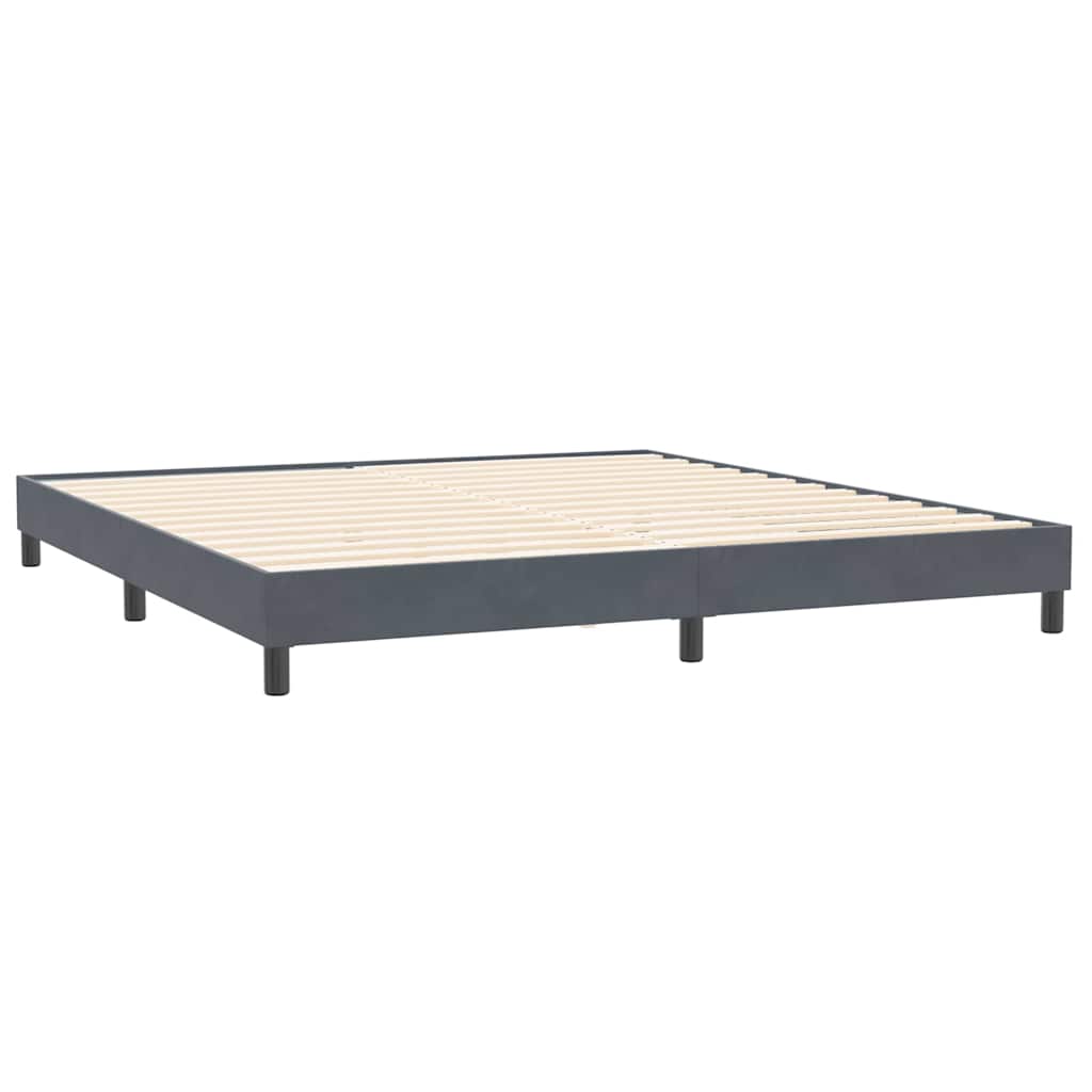 Boxspring met matrassen fluweel donkergrijs 200x210 cm – afbeelding 5