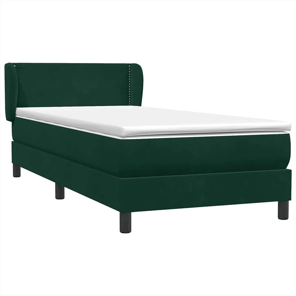 Boxspring met matras fluweel donkergroen 80x220 cm – afbeelding 4