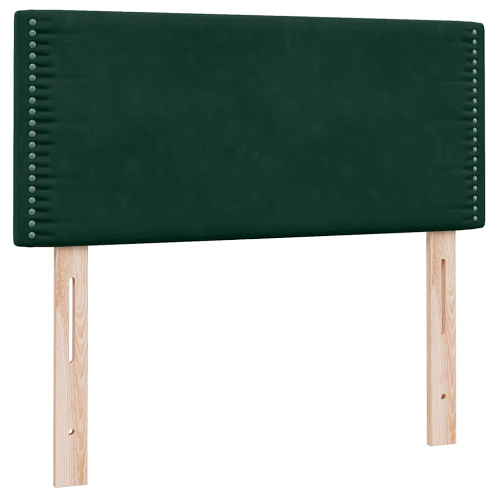 Boxspring met matras fluweel donkergroen 80x220 cm – afbeelding 7