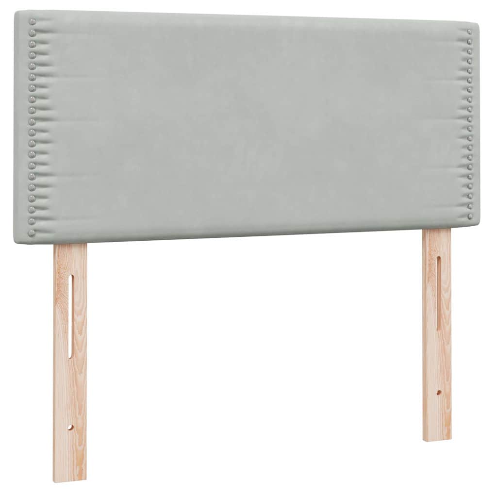 Boxspring met matras fluweel lichtgrijs 100x220 cm – afbeelding 7