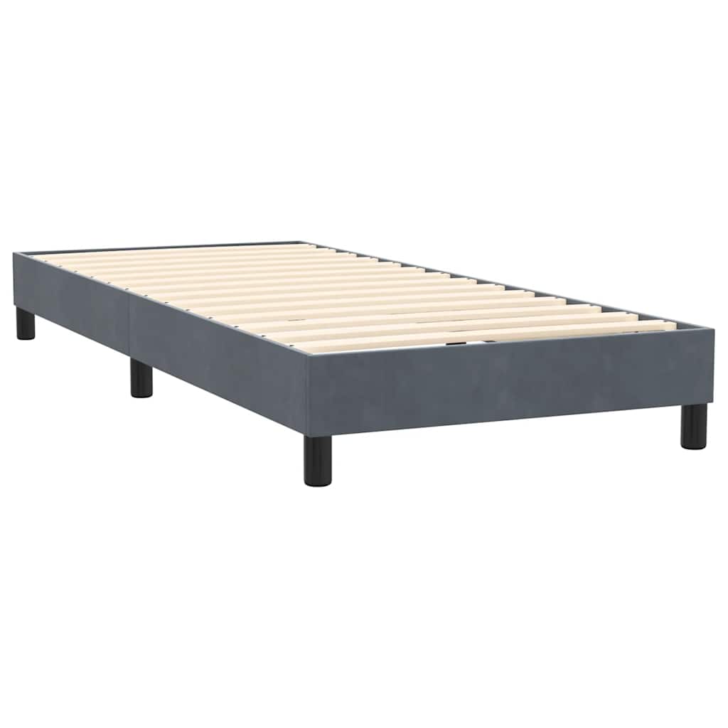 Boxspring met matras fluweel donkergrijs 100x220 cm – afbeelding 5