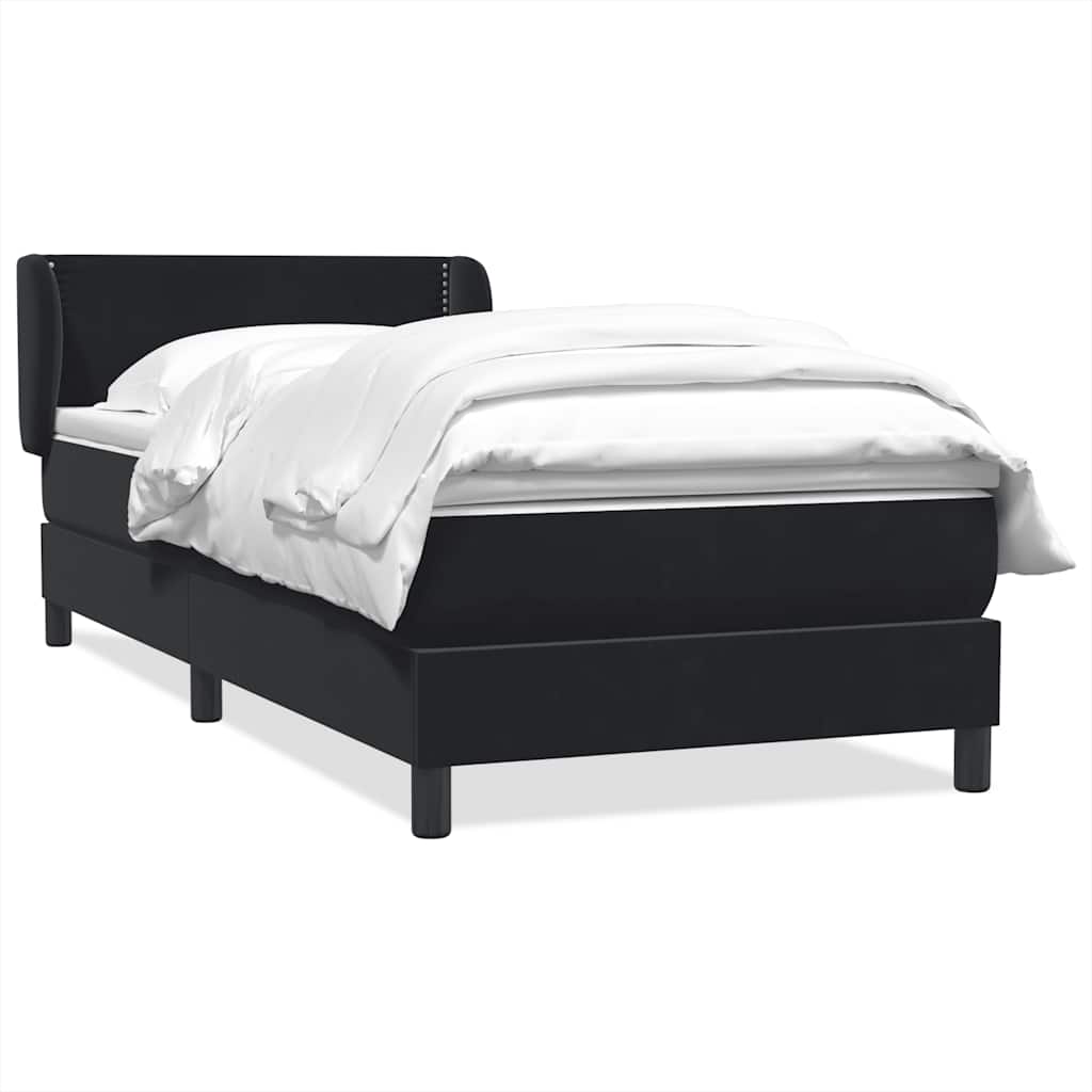 Boxspring met matras fluweel zwart 100x220 cm – afbeelding 2