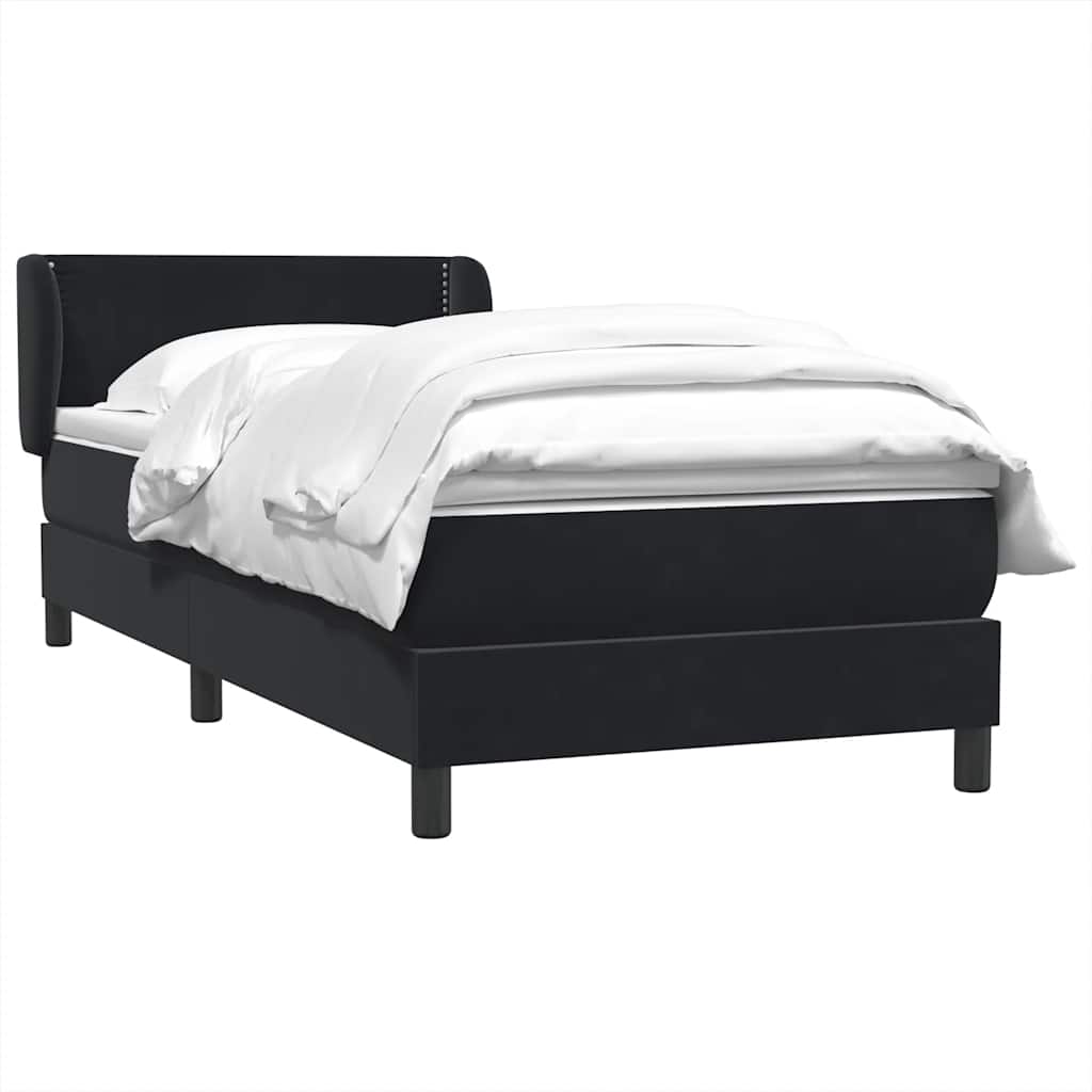 Boxspring met matras fluweel zwart 100x220 cm – afbeelding 3
