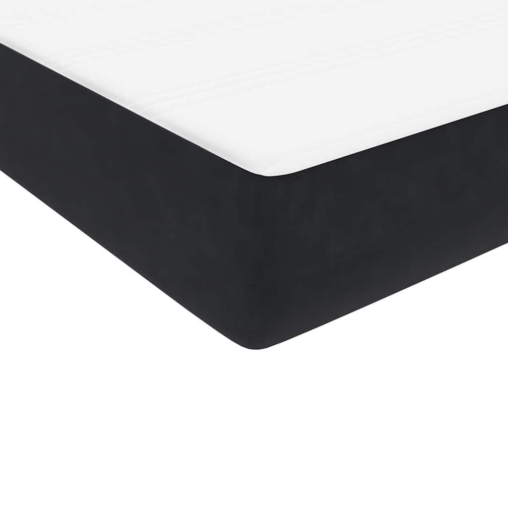 Boxspring met matras fluweel zwart 100x220 cm – afbeelding 9
