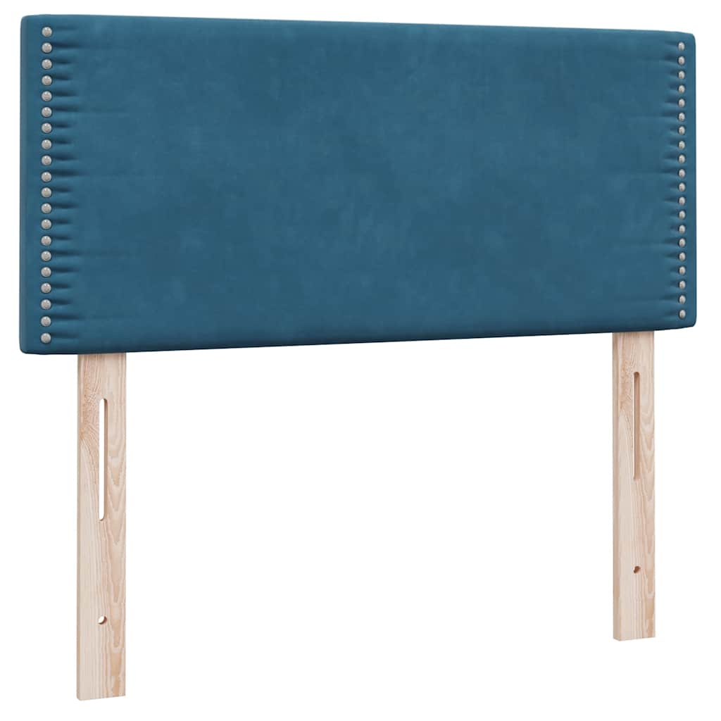 Boxspring met matras fluweel donkerblauw 100x220 cm – afbeelding 7