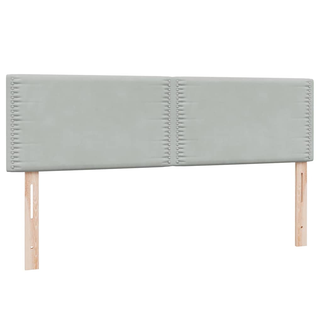 Boxspring met matras fluweel lichtgrijs 140x220 cm – afbeelding 7