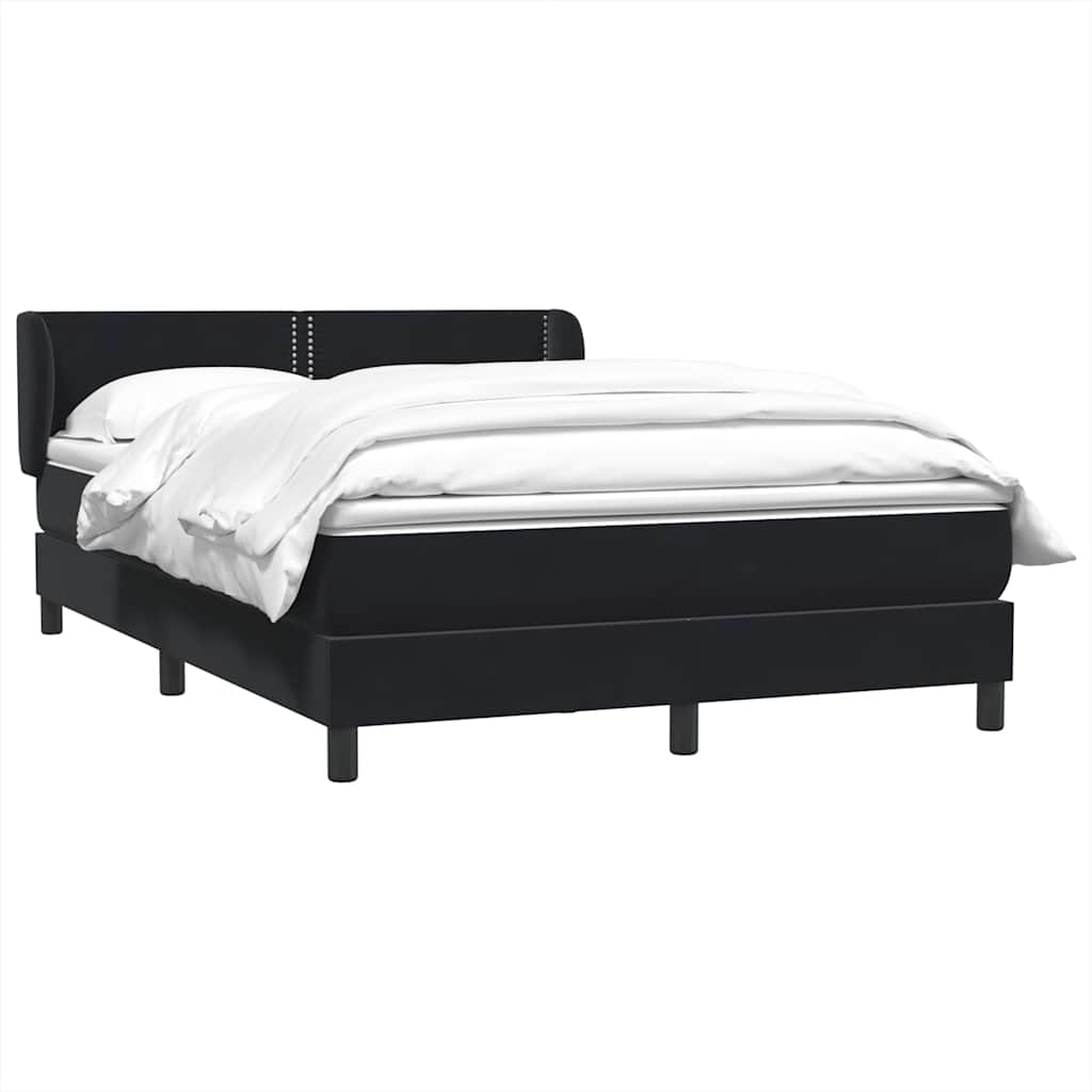 Boxspring met matras fluweel zwart 140x220 cm – afbeelding 3