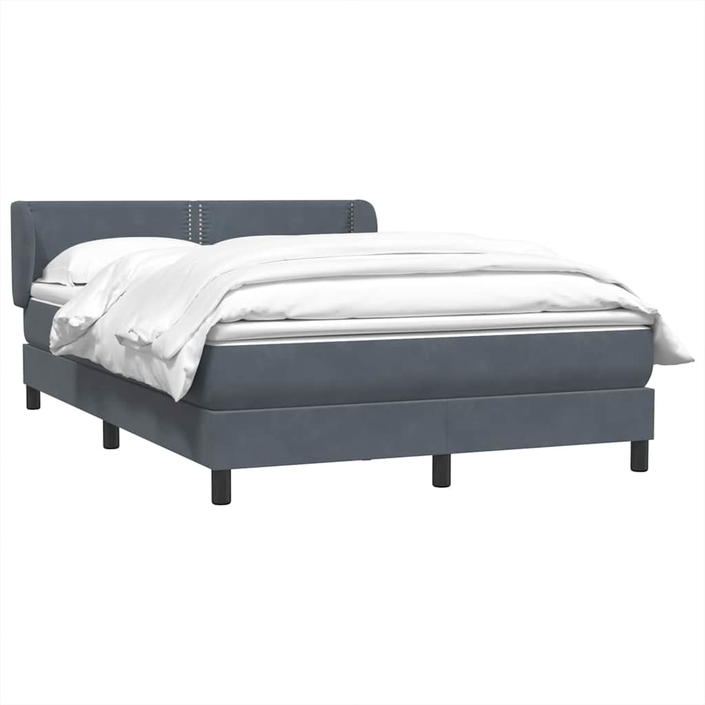 Boxspring met matras fluweel donkergrijs 160x220 cm – afbeelding 3