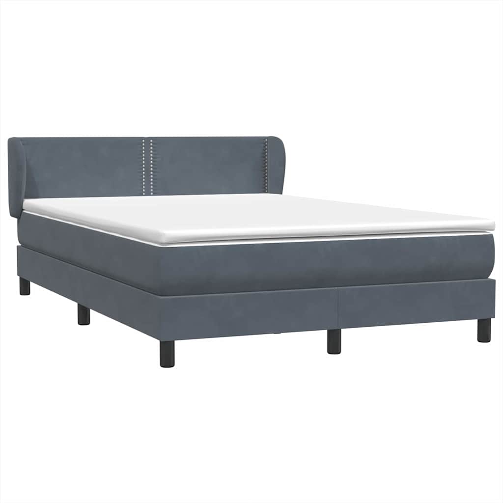Boxspring met matras fluweel donkergrijs 160x220 cm – afbeelding 4
