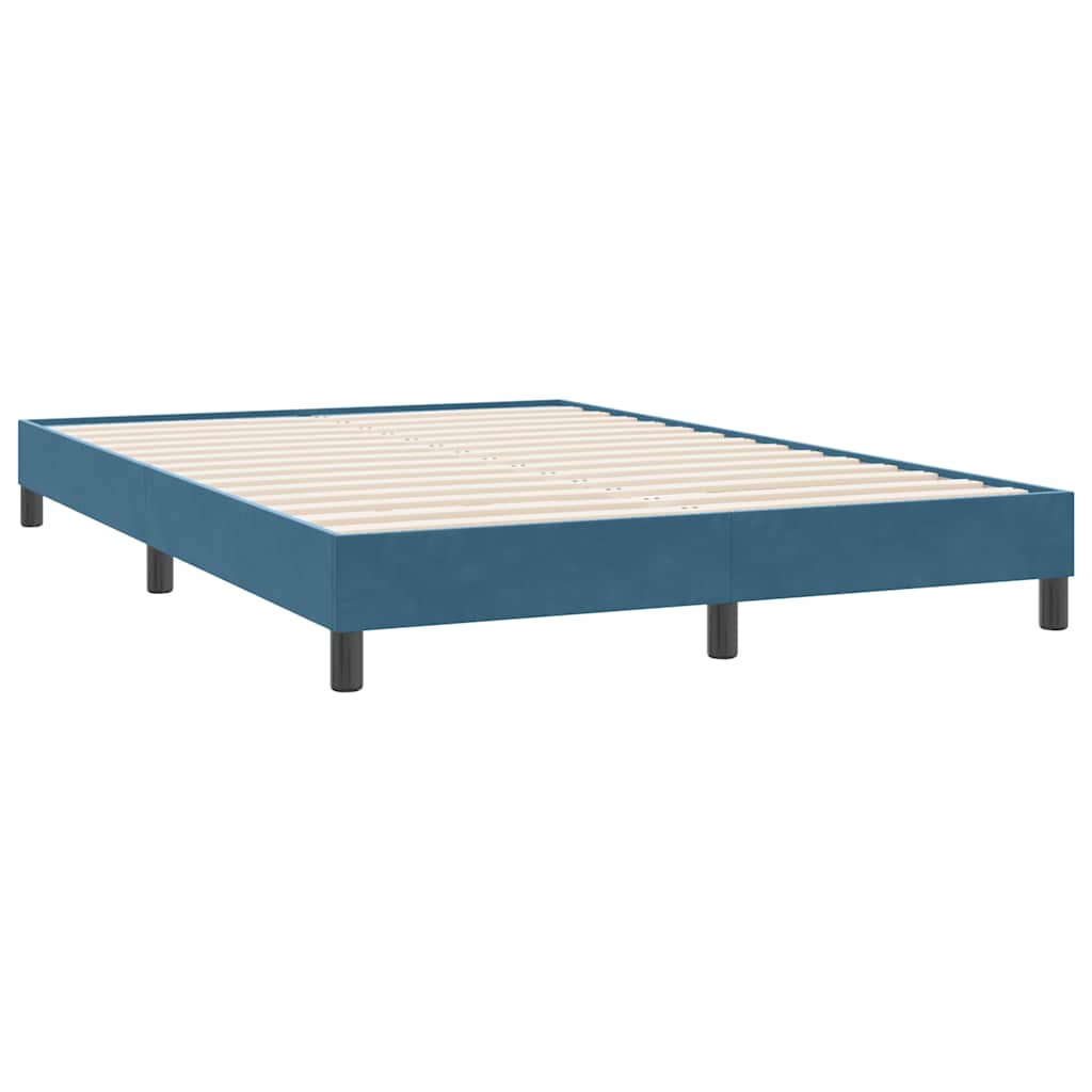 Boxspring met matras fluweel donkerblauw 160x220 cm – afbeelding 5