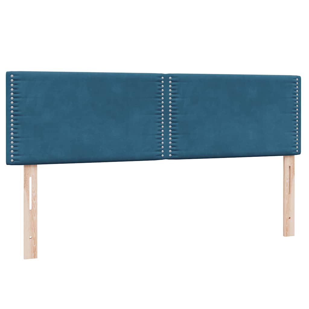 Boxspring met matras fluweel donkerblauw 160x220 cm – afbeelding 7