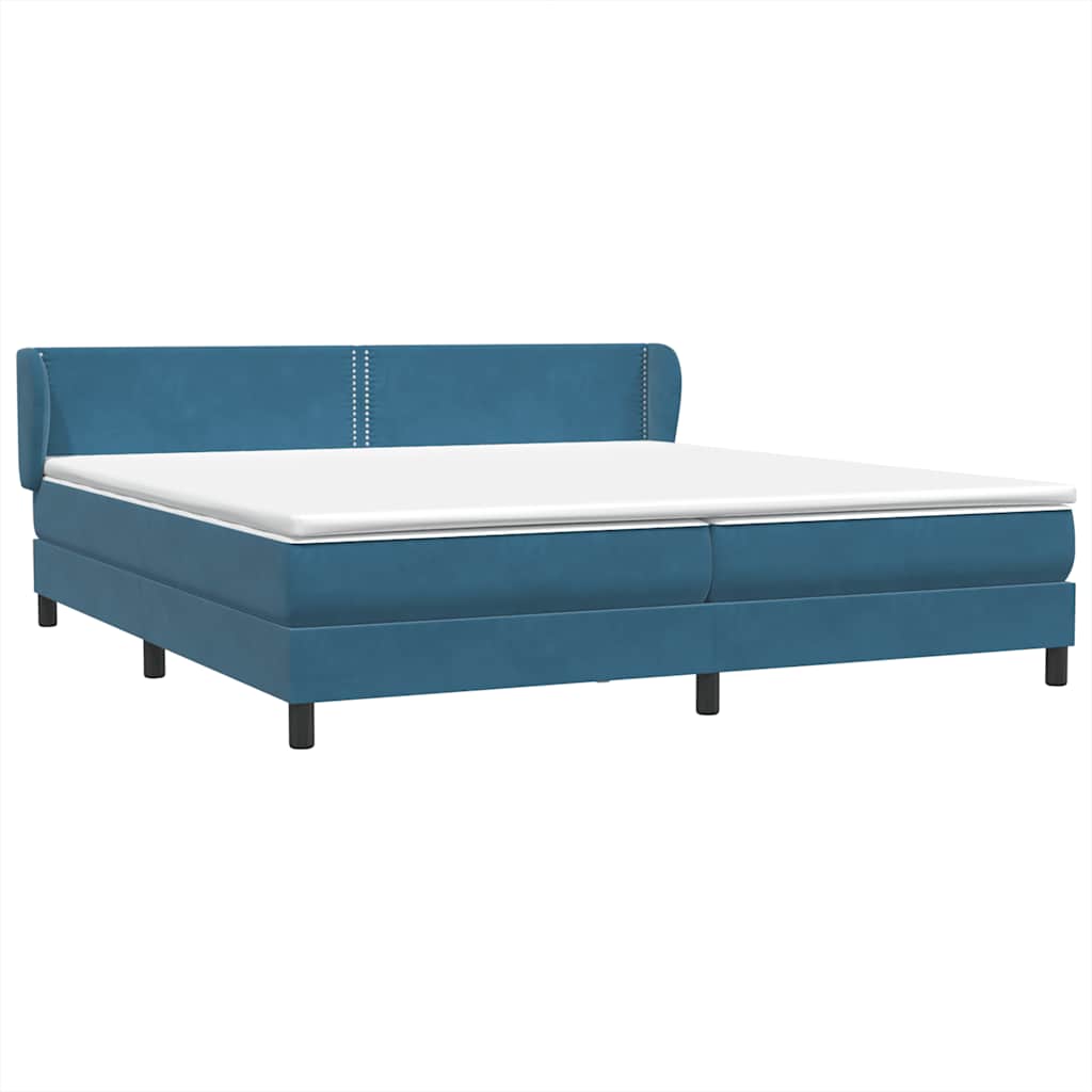Boxspringbed met matrassen 180x220 cm fluweel donkerblauw – afbeelding 4