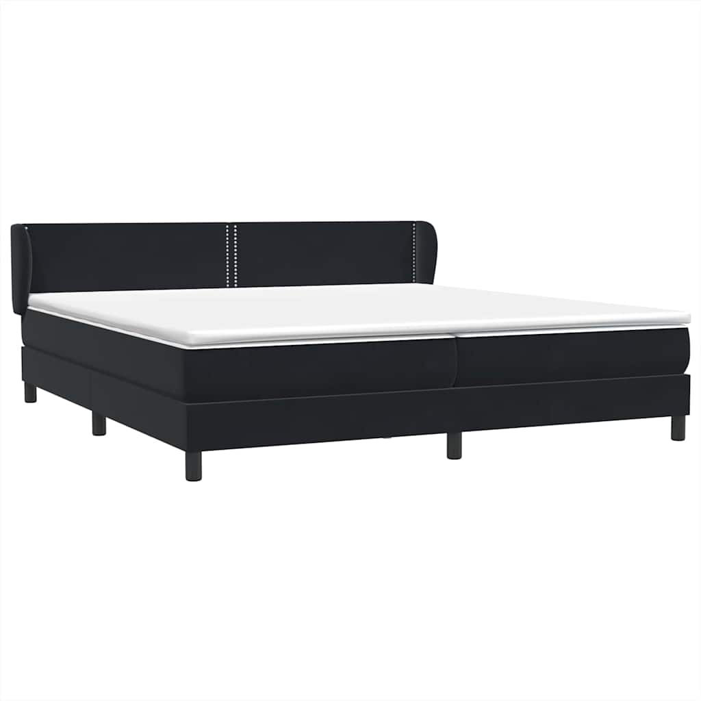 Boxspringbed met matrassen 200x220 cm fluweel zwart – afbeelding 4