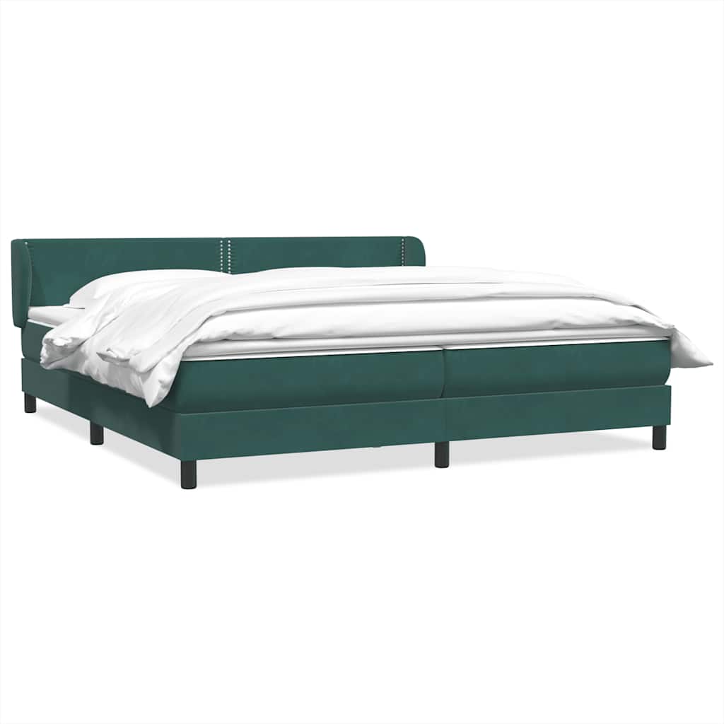 Boxspringbed met matrassen 200x220 cm fluweel donkergroen – afbeelding 2