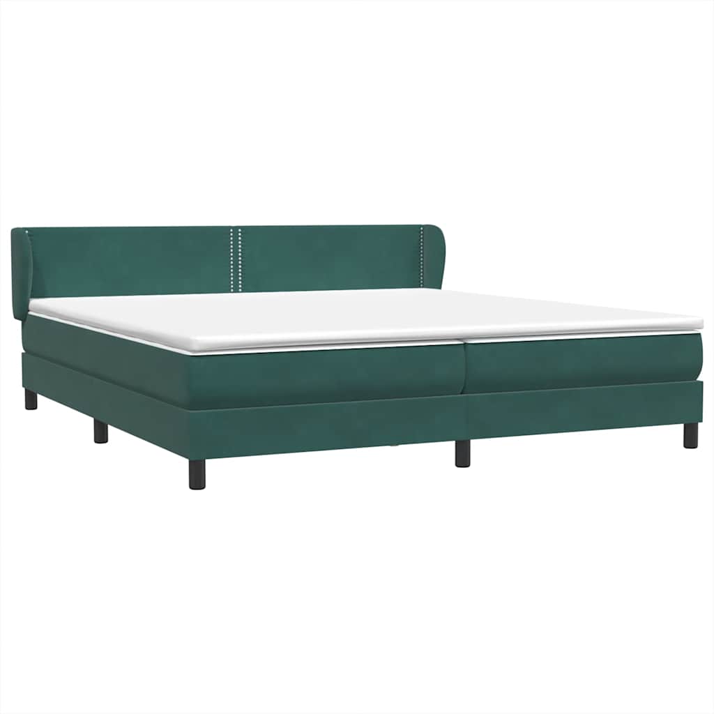 Boxspringbed met matrassen 200x220 cm fluweel donkergroen – afbeelding 4