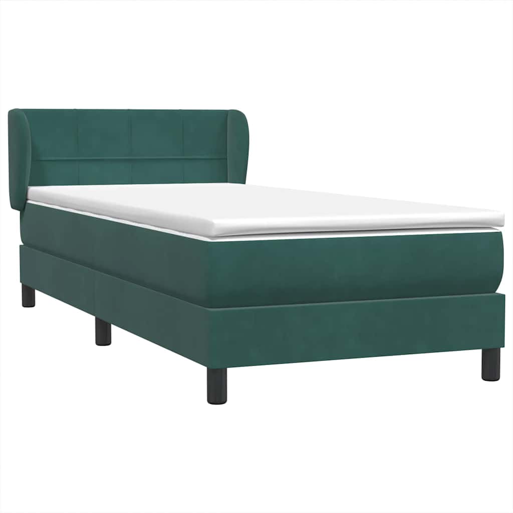 Boxspring met matras fluweel donkergroen 80x210 cm – afbeelding 4
