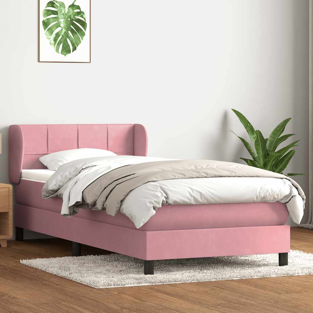 Boxspring met matras fluweel roze 80x210 cm – afbeelding 1