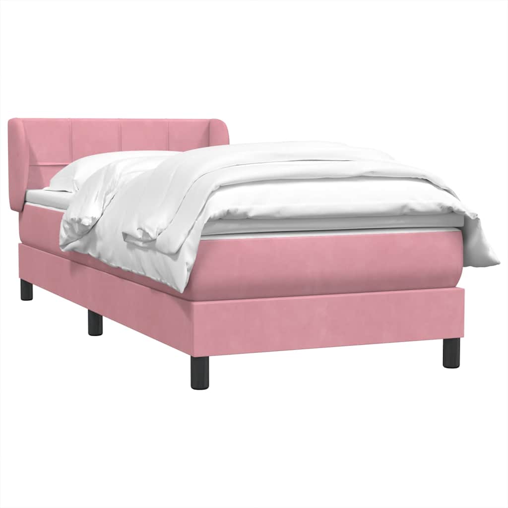 Boxspring met matras fluweel roze 80x210 cm – afbeelding 3