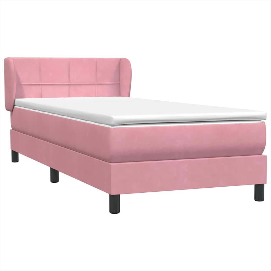 Boxspring met matras fluweel roze 80x210 cm – afbeelding 4