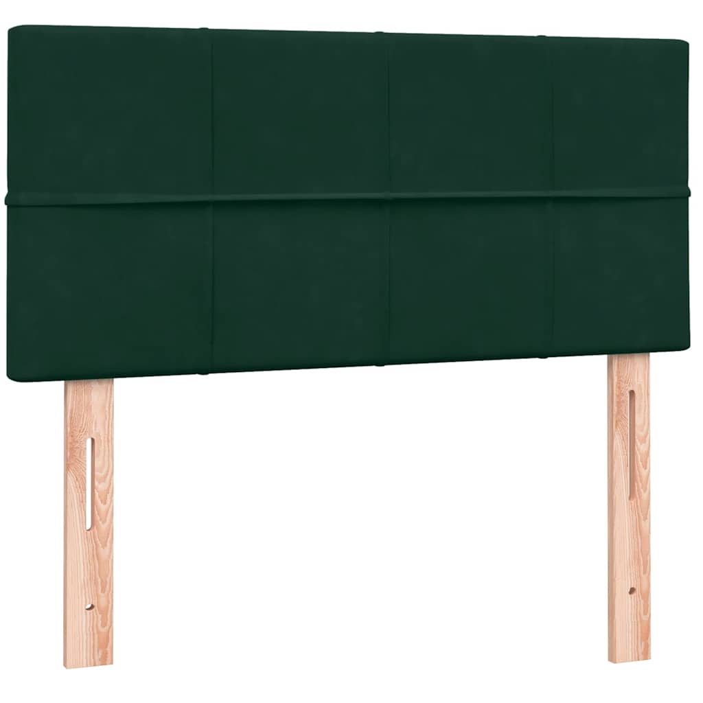 Boxspring met matras fluweel donkergroen 90x210 cm – afbeelding 7