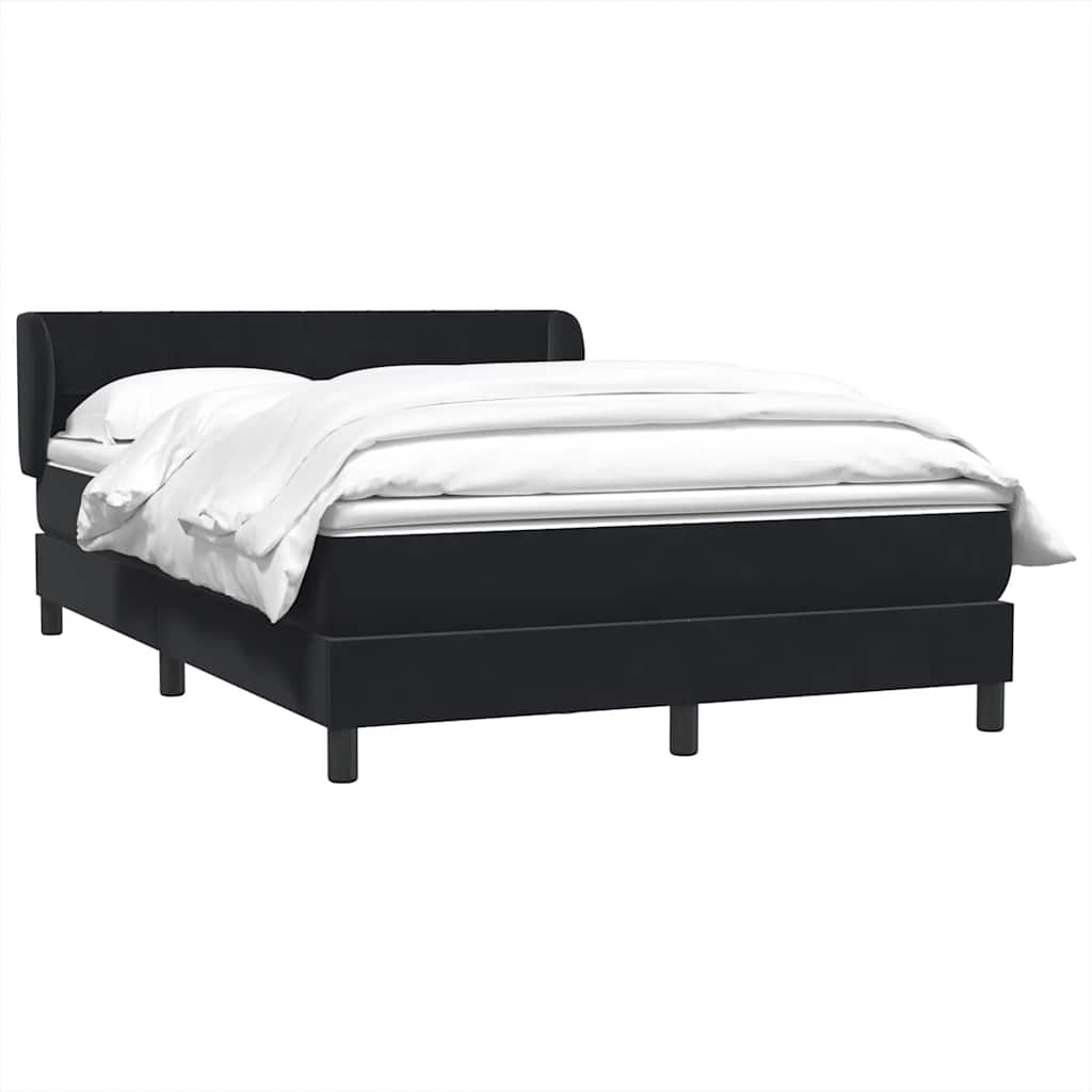 Boxspring met matras fluweel zwart 160x210 cm – afbeelding 3