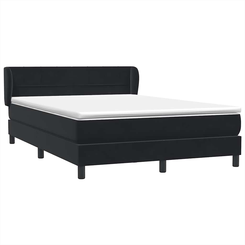 Boxspring met matras fluweel zwart 160x210 cm – afbeelding 4