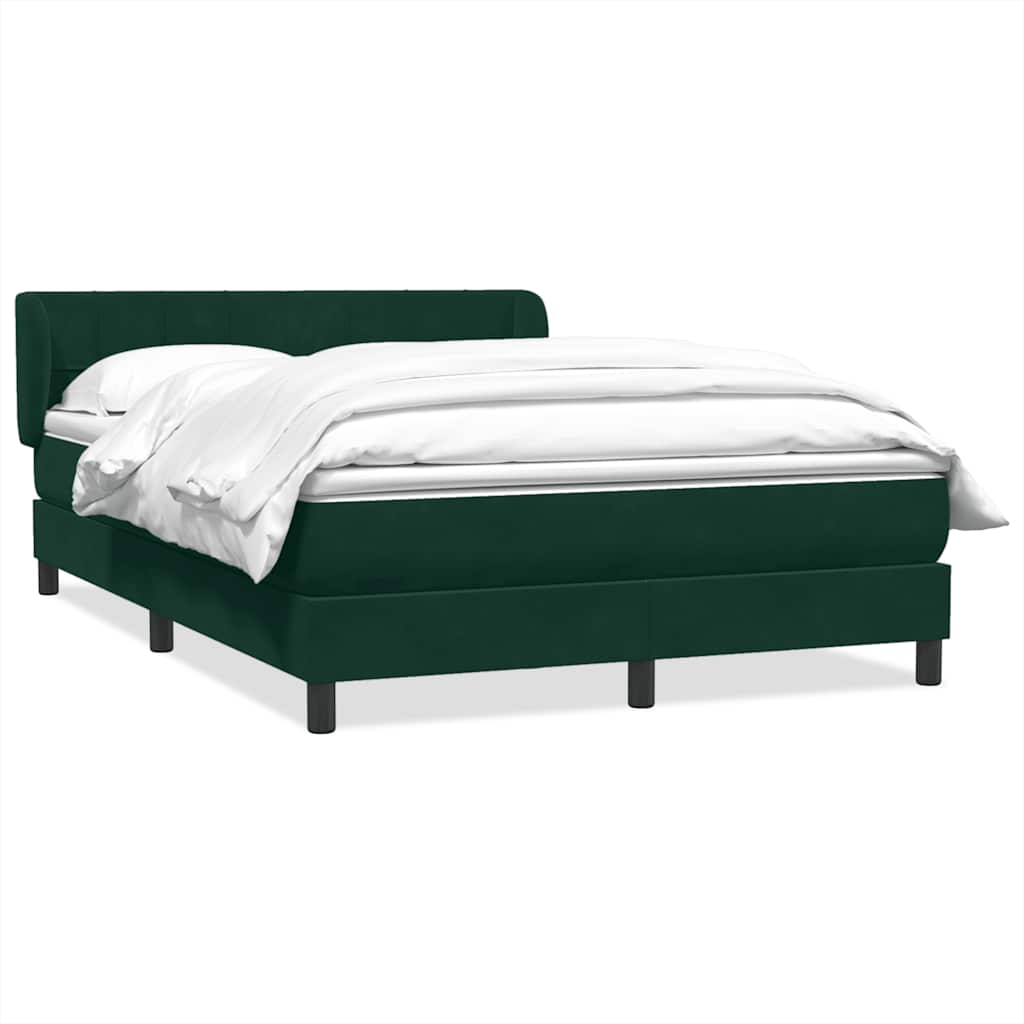 Boxspring met matras fluweel donkergroen 160x210 cm – afbeelding 2