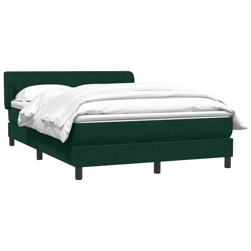 Boxspring met matras fluweel donkergroen 160x210 cm – afbeelding 3