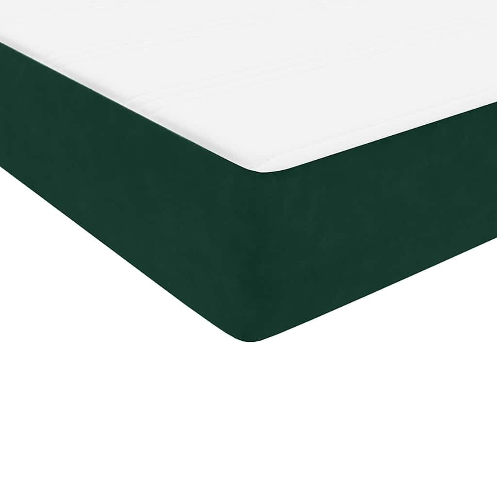 Boxspring met matras fluweel donkergroen 160x210 cm – afbeelding 9