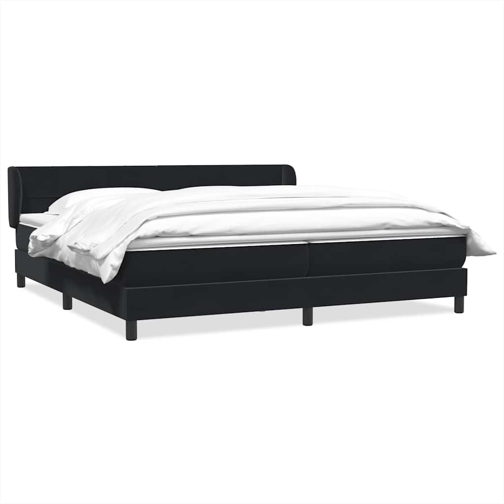 Boxspring met matrassen fluweel zwart 180x210 cm – afbeelding 2
