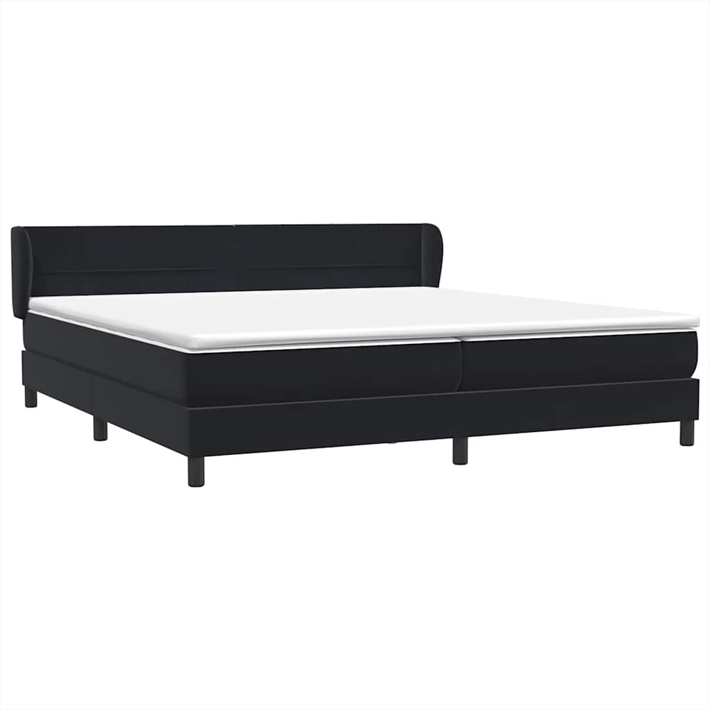 Boxspring met matrassen fluweel zwart 180x210 cm – afbeelding 4