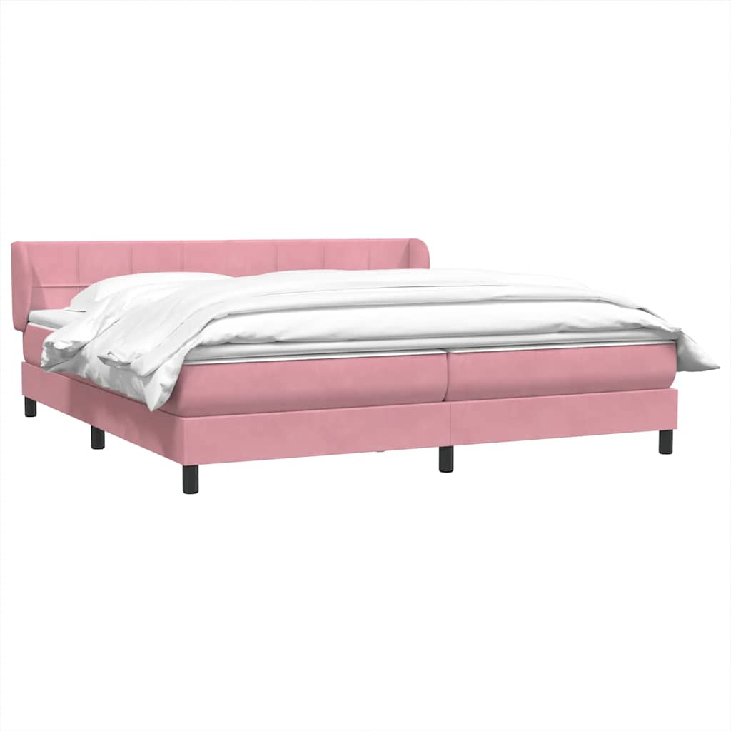Boxspring met matrassen fluweel roze 180x210 cm – afbeelding 3