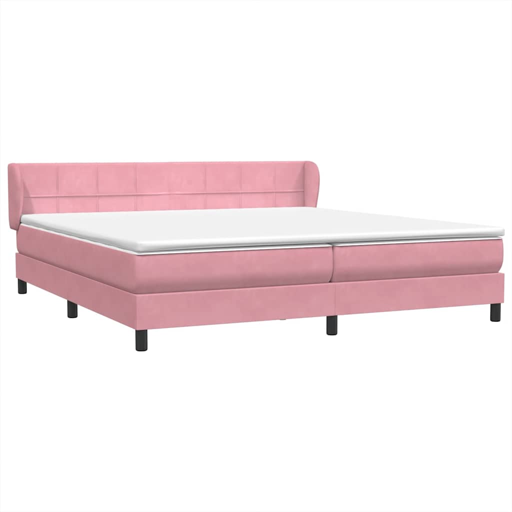 Boxspring met matrassen fluweel roze 180x210 cm – afbeelding 4