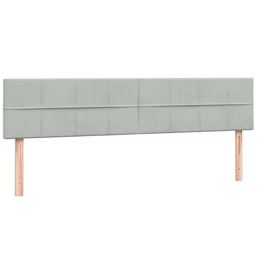 Boxspring met matrassen fluweel lichtgrijs 200x210 cm – afbeelding 7