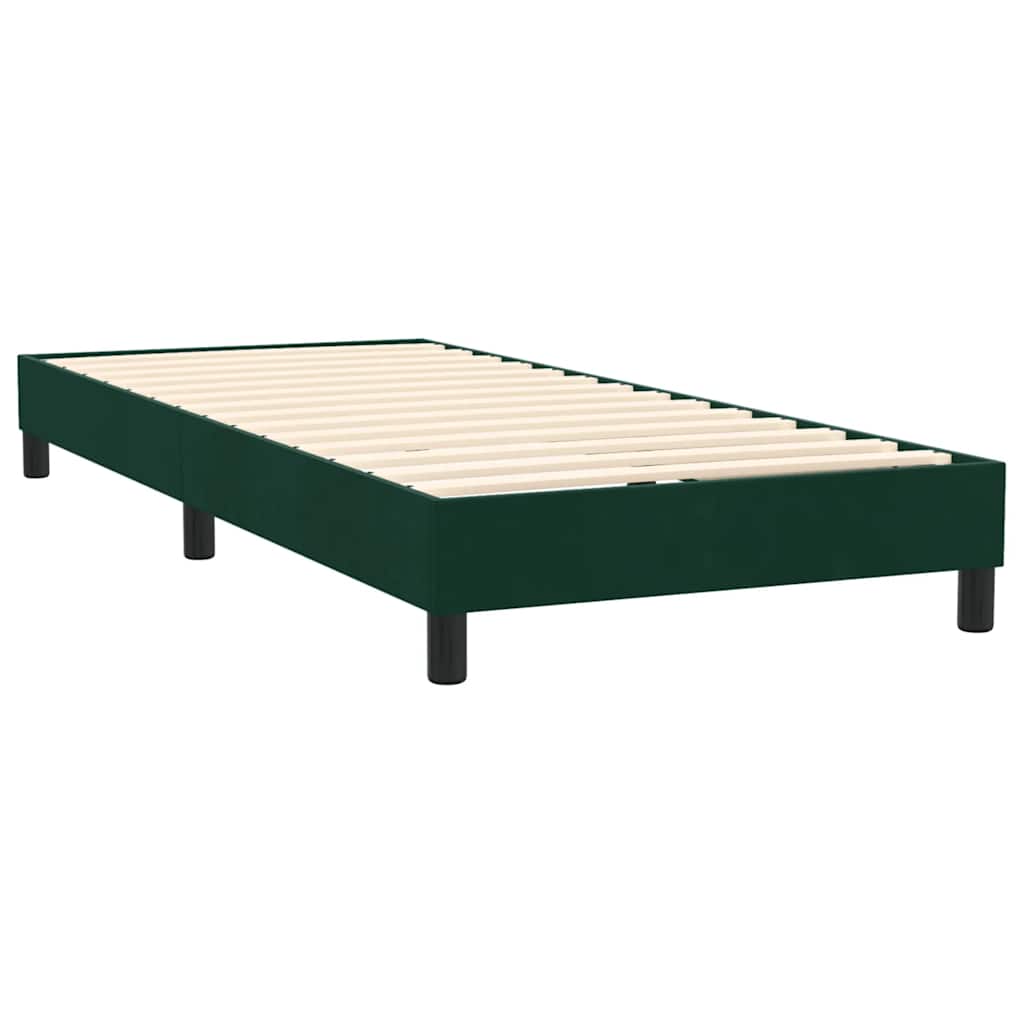 Boxspring met matras fluweel donkergroen 80x220 cm – afbeelding 5