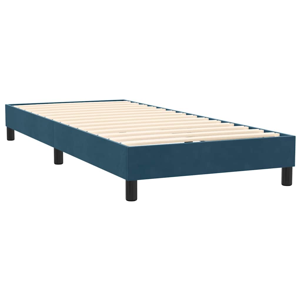 Boxspring met matras fluweel donkerblauw 80x220 cm – afbeelding 5