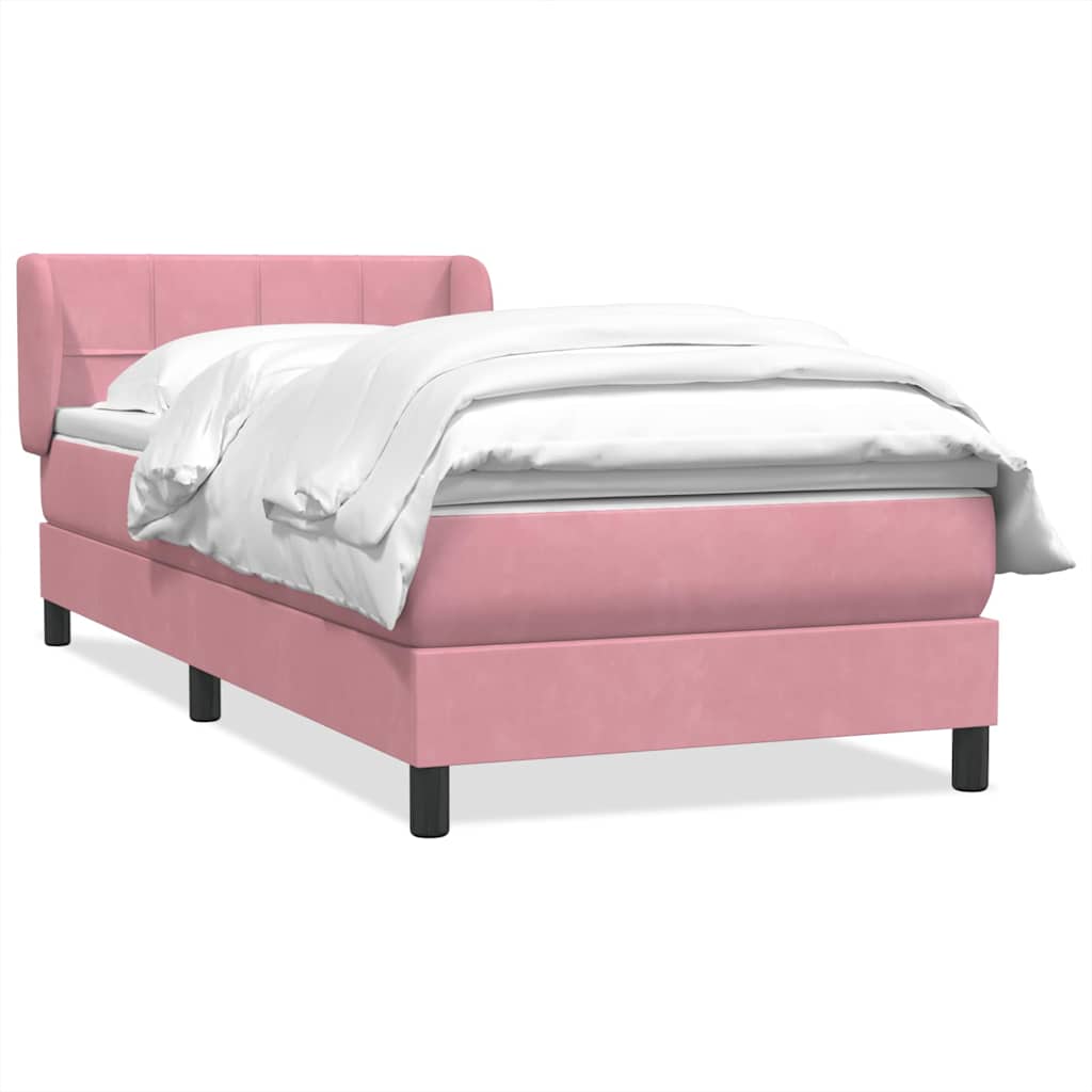 Boxspring met matras fluweel roze 80x220 cm – afbeelding 2