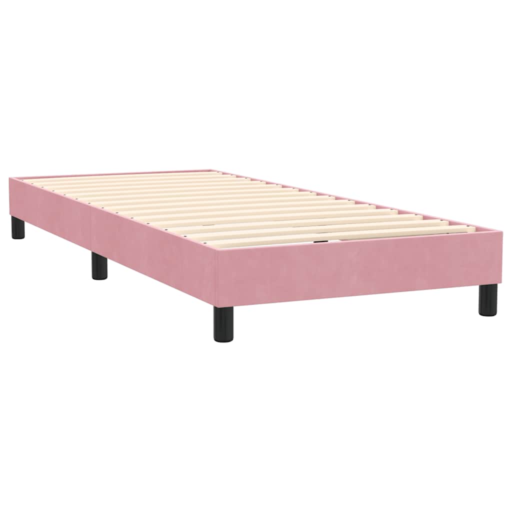Boxspring met matras fluweel roze 80x220 cm – afbeelding 5