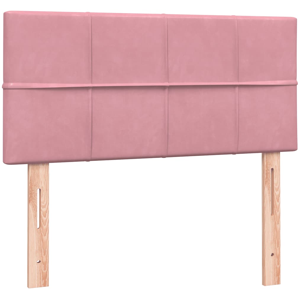 Boxspring met matras fluweel roze 80x220 cm – afbeelding 7