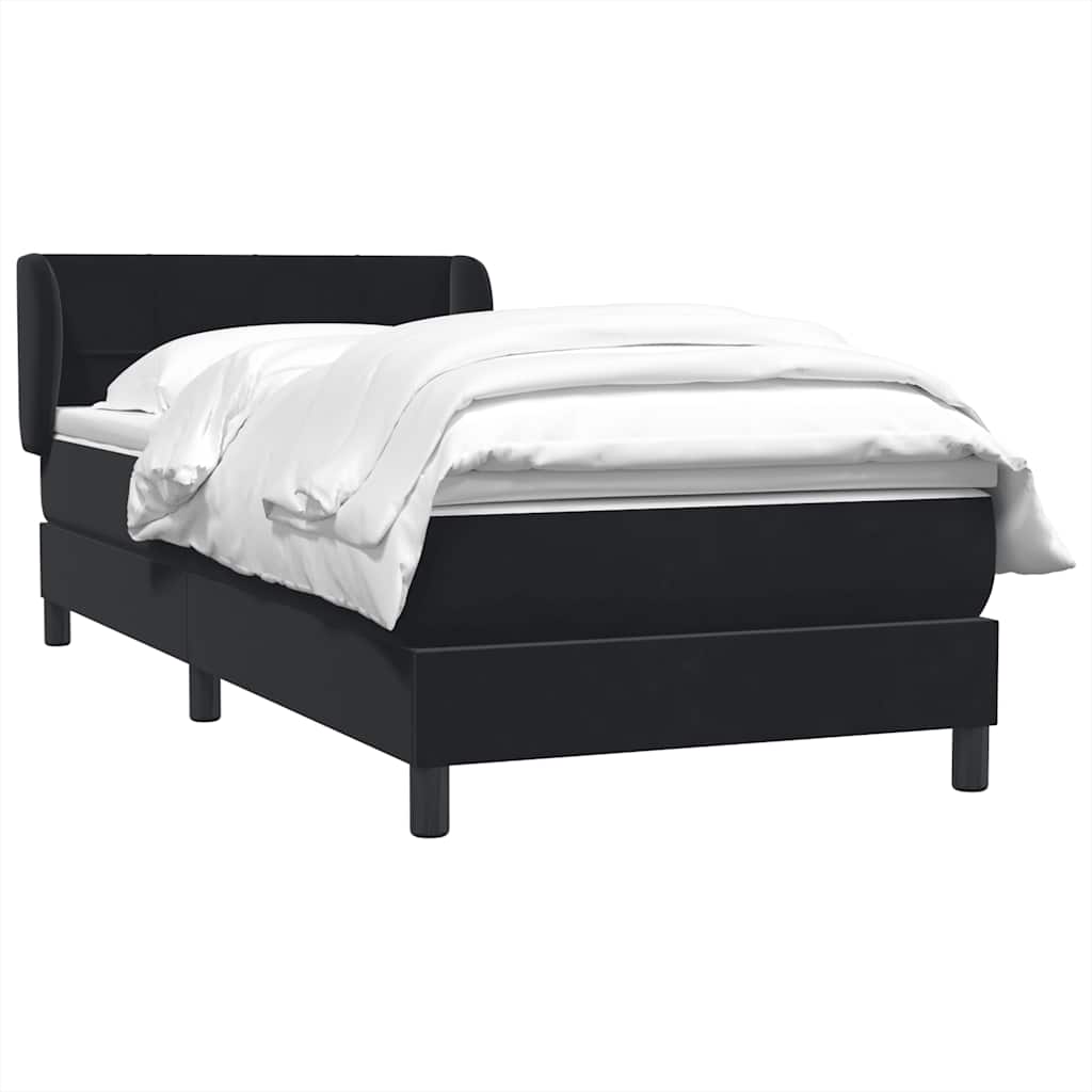 Boxspring met matras fluweel zwart 90x220 cm – afbeelding 3