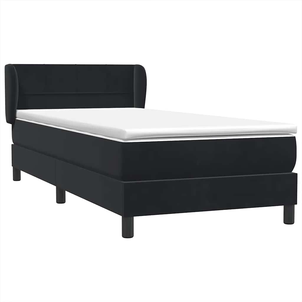 Boxspring met matras fluweel zwart 100x220 cm – afbeelding 4