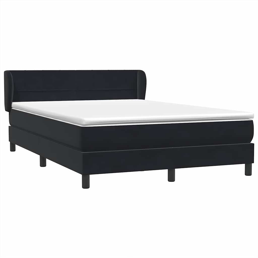 Boxspring met matras fluweel zwart 140x220 cm – afbeelding 4