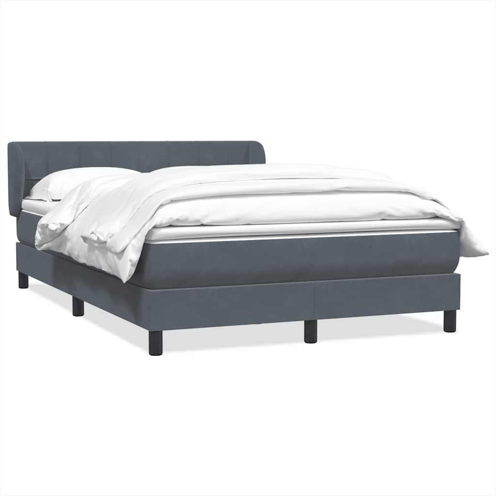 Boxspring met matras fluweel donkergrijs 160x220 cm – afbeelding 2