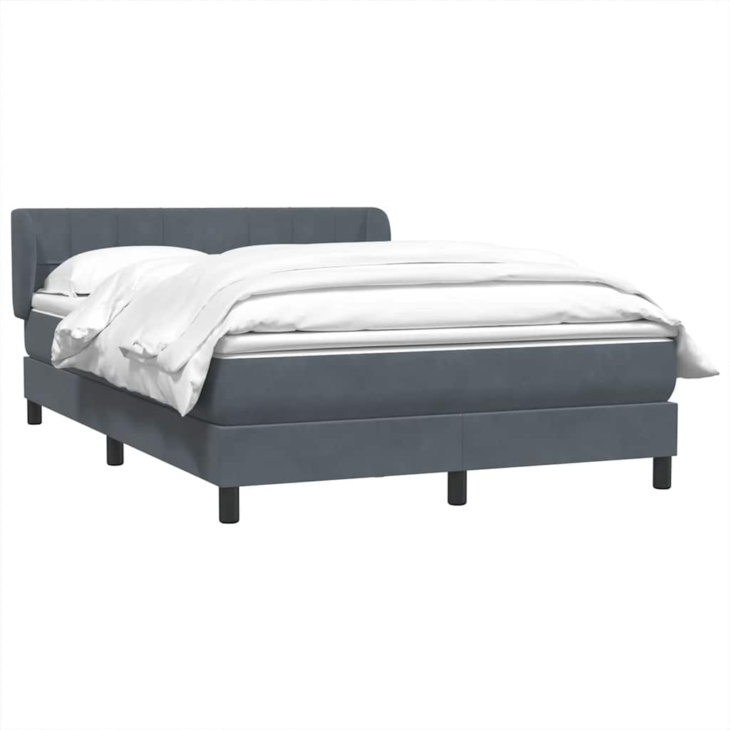 Boxspring met matras fluweel donkergrijs 160x220 cm – afbeelding 3
